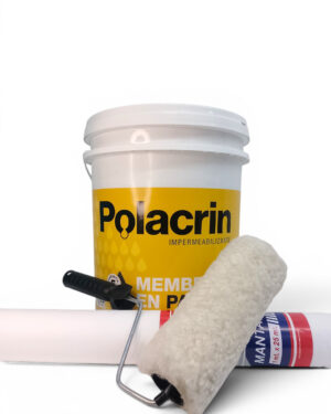 Combo Membrana Techos Polacrin 20 Lts + Rodillo + Venda - Blanco, Mate