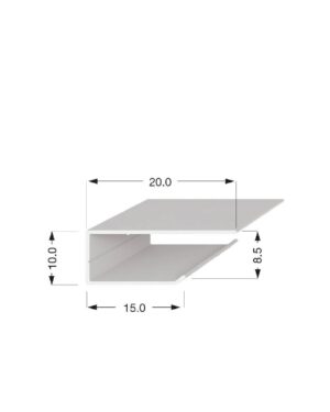 Superfil Perfil perimetral de tipo J para cielorraso de 8,00 mm de espesor
